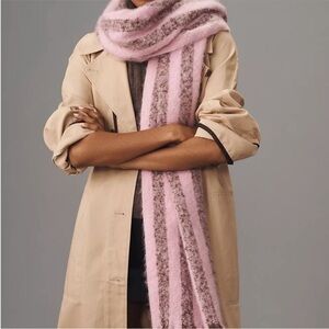 Elegant Pink and Brown Scarf
